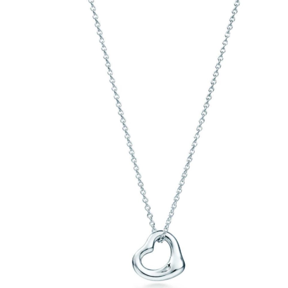Tiffany Open Heart Pendant w/ Blue Bag and Box